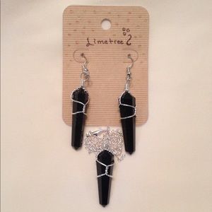 Genuine Obsidian Earring/Necklace Gemstone Set